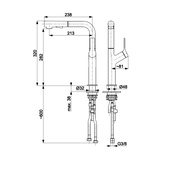 DUERO DESIGN BRUSHED LIGHT GOLD bateria kuchenna z wyciąganą wylewką