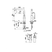 DUERO PURE BASIC bateria kuchenna z funkcją filtracji wody, BRUSHED LIGHT GOLD + zestaw filtrujący PROFINE BLUE "S"