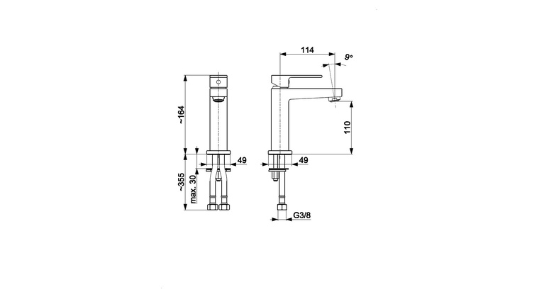 LOGON BRUSHED ROSE GOLD GREY bateria umywalkowa