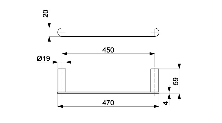 Wieszak ręcznikowy 45 cm GUN METAL GREY
