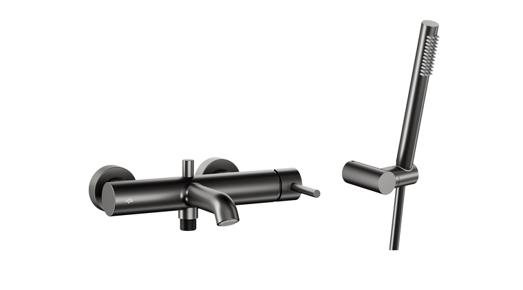 MOZA GUN METAL GREY bateria wannowa pozioma z natryskiem punktowym PREMIUM