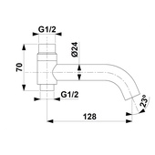 MOZA GUN METAL GREY wylot wannowy do kompletacji z deszczownią