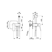 MALAGA WHITE bateria bidetowa podtynkowa