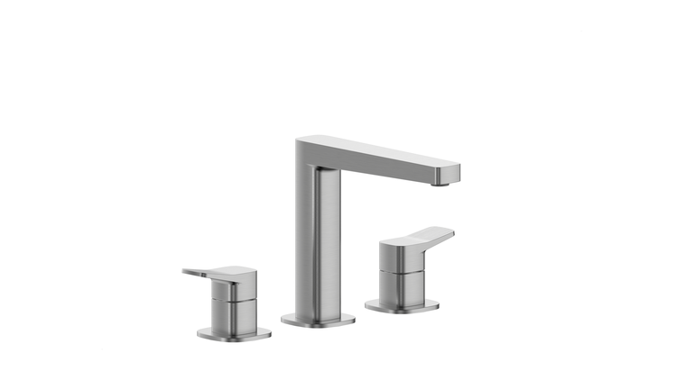 MALAGA GUN METAL GREY bateria umywalkowa 3-otworowa stojąca