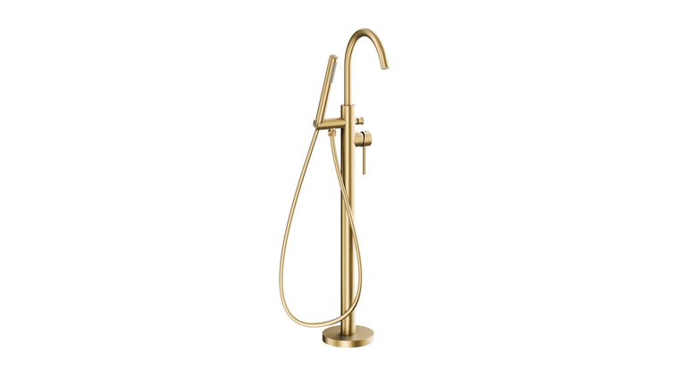 MOZA BRUSHED LIGHT GOLD bateria wannowa wolnostojąca