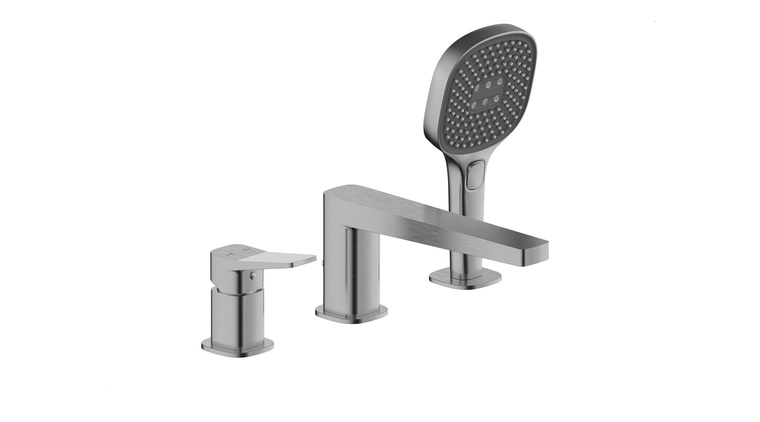 MALAGA GUN METAL GREY bateria wannowa 3-otworowa