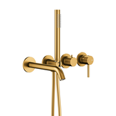 MOZA BRUSHED GOLD zestaw wannowy podtynkowy z baterią 3-otworową 2-funkcyjną