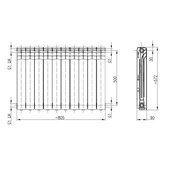 Grzejnik aluminiowy OPTIMA/10 - elementowy