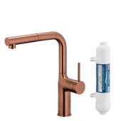 DUERO PURE MOVE bateria kuchenna z funkcją filtracji wody i wyciąganą wylewką, BRUSHED ROSE GOLD filtr HYDRO+