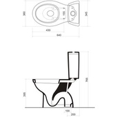 FAN kompakt WC, odpływ  pionowy, deska twarda