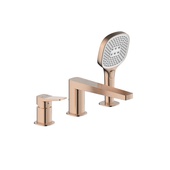 MALAGA BRUSHED ROSE GOLD bateria wannowa 3-otworowa