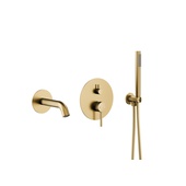 MOZA BRUSHED LIGHT GOLD podtynkowy zestaw wannowy z baterią 3 funkcyjną