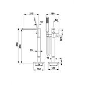 LOGON GUN METAL GREY bateria wannowa wolnostojąca