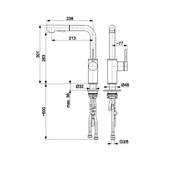 DUERO BASIC BRUSHED LIGHT GOLD bateria kuchenna z wyciąganą wylewką