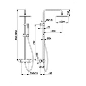 LOGON PREMIUM GUN METAL GREY deszczownia z baterią termostatyczną
