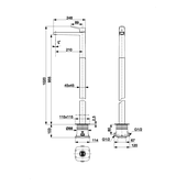 MALAGA GUN METAL GREY bateria umywalkowa wolnostojąca
