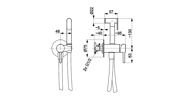MOZA WHITE bateria bidetowa podtynkowa