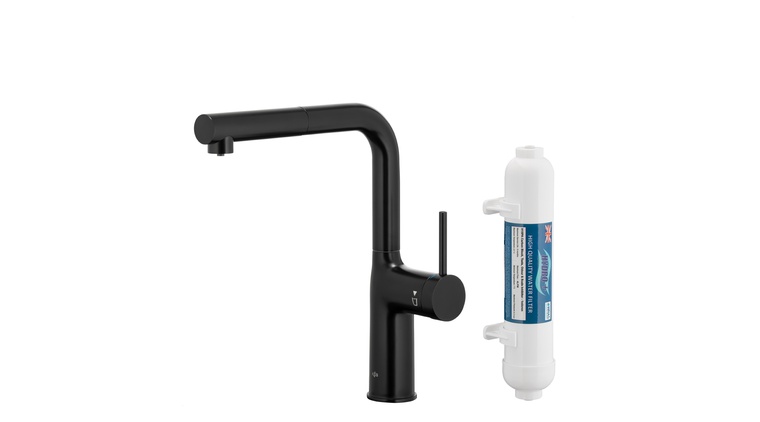 DUERO PURE MOVE bateria kuchenna z funkcją filtracji wody i wyciąganą wylewką, BLACK filtr HYDRO+