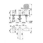 MALAGA CHROM bateria wannowa 3-otworowa