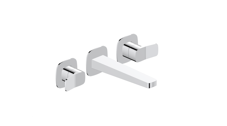 MALAGA CHROM bateria umywalkowa 3-otworowa ścienna