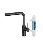 DUERO PURE BASIC bateria kuchenna z funkcją filtracji wody i wyciąganą wylewką, BLACK filtr HYDRO+