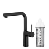 DUERO PURE MOVE bateria kuchenna z funkcją filtracji wody i wyciąganą wylewką, BLACK + zestaw filtrujący PROFINE SILVER "S"