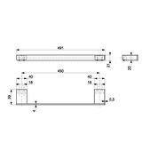 Wieszak ręcznikowy 45 cm BLACK