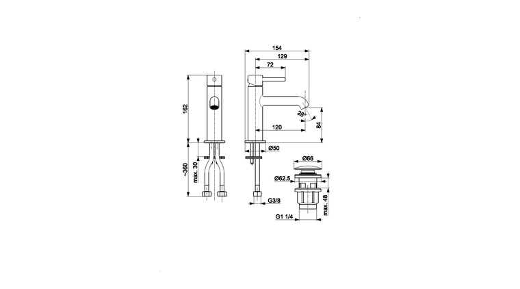MOZA MINI CHROM bateria umywalkowa