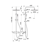 MOZA PREMIUM GUN METAL GREY deszczownia wannowa z baterią termostatyczną