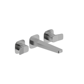 MALAGA GUN METAL GREY bateria umywalkowa 3-otworowa ścienna