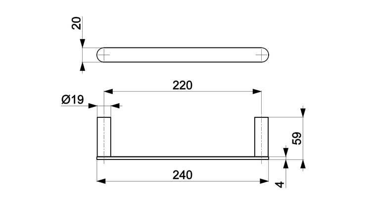 Wieszak ręcznikowy 22 cm WHITE