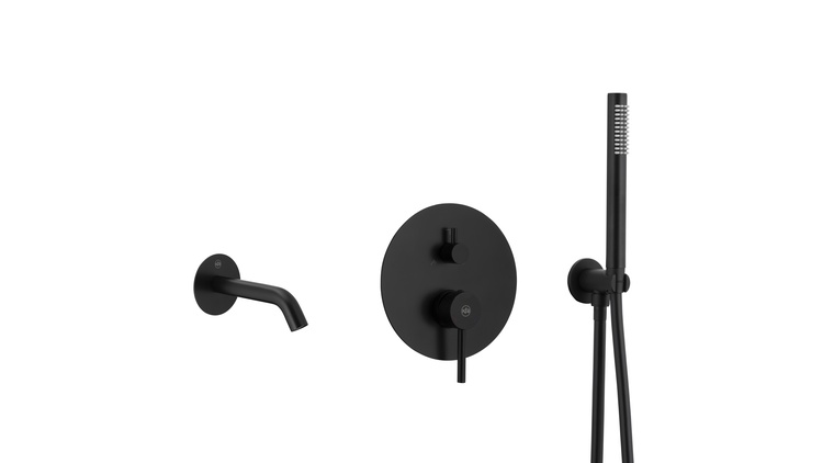 MOZA BLACK podtynkowy zestaw wannowy z baterią 3 funkcyjną