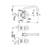 STANDARD bateria dwuuchwytowa, umywalkowa