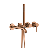 MOZA BRUSHED ROSE GOLD zestaw wannowy podtynkowy z baterią 3-otworową 2-funkcyjną