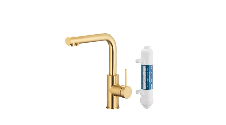 DUERO PURE BASIC bateria kuchenna z funkcją filtracji wody, BRUSHED LIGHT GOLD filtr HYDRO+