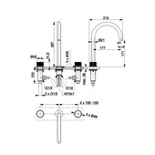 MOZA 316L bateria umywalkowa 3-otworowa