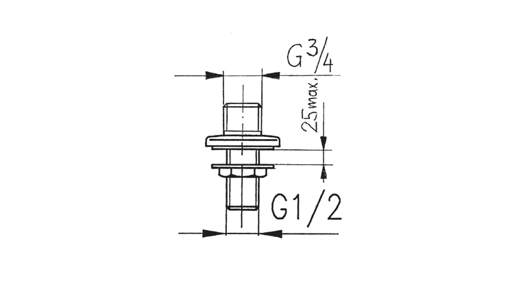 Przyłącze proste do baterii stojących dwuotworowych G1/2 Stary typ