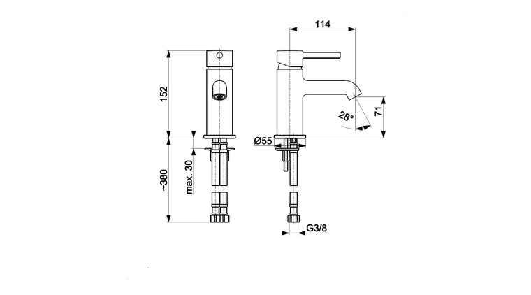 MOZA WHITE bateria umywalkowa