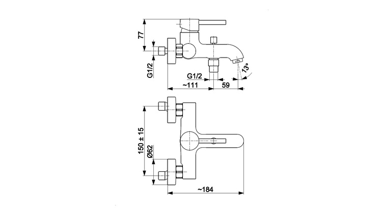 MOZA GUN METAL GREY bateria wannowa