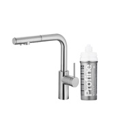DUERO PURE BASIC bateria kuchenna z funkcją filtracji wody i wyciąganą wylewką, INOX + zestaw filtrujący PROFINE SILVER "S"