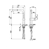 DUERO EDGE INOX bateria kuchenna z wyciąganą wylewką