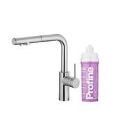 DUERO PURE BASIC bateria kuchenna z funkcją filtracji wody i wyciąganą wylewką, INOX + zestaw filtrujący PROFINE LILAC "S"