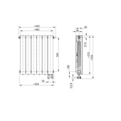 Grzejnik aluminiowy ADR500/D/6 z dolnym prawym zasilaniem kątowym