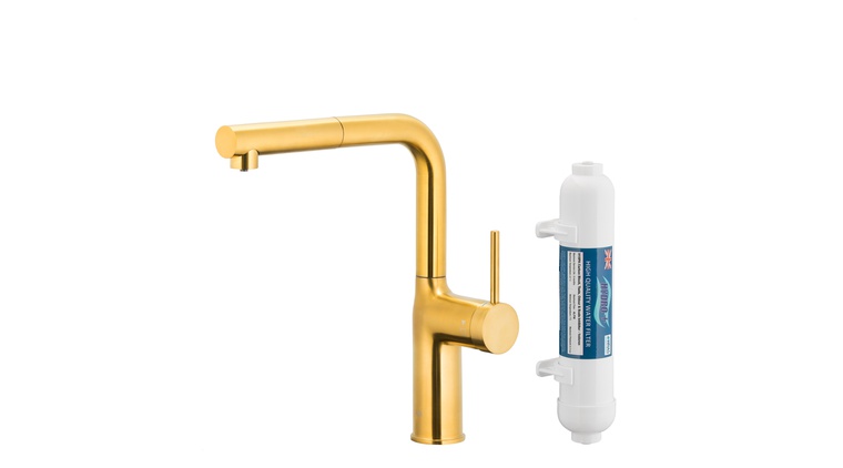 DUERO PURE MOVE bateria kuchenna z funkcją filtracji wody i wyciąganą wylewką, GOLD filtr HYDRO+