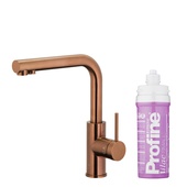 DUERO PURE BASIC bateria kuchenna z funkcją filtracji wody, BRUSHED ROSE GOLD + zestaw filtrujący PROFINE LILAC "S"