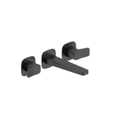 MALAGA BLACK bateria umywalkowa 3-otworowa ścienna