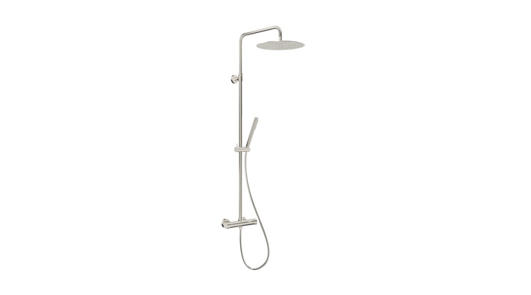 MOZA BRUSHED NICKEL PREMIUM deszczownia wannowa z baterią termostatyczną