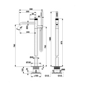 MOZA 316L bateria wannowa wolnostojąca