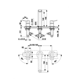 MALAGA CHROM bateria umywalkowa 3-otworowa stojąca