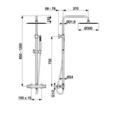 MOZA PREMIUM GUN METAL GREY deszczownia z baterią termostatyczną